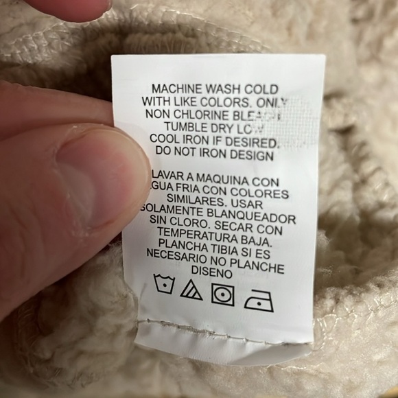 Leg3nd Discovery size XL zip up cream color teddy bear hoodie jacket - Picture 8 of 9